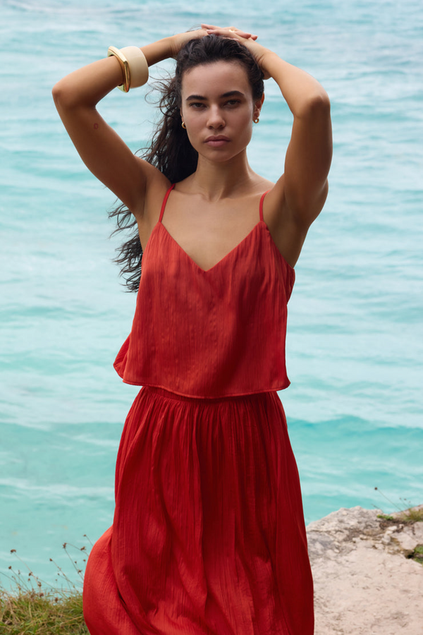 Fiore Crinkle Satin Tank