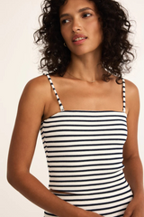 Black Caffari Stripe Tube Top Top