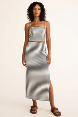 Beige Caffari Stripe Tube Top Top