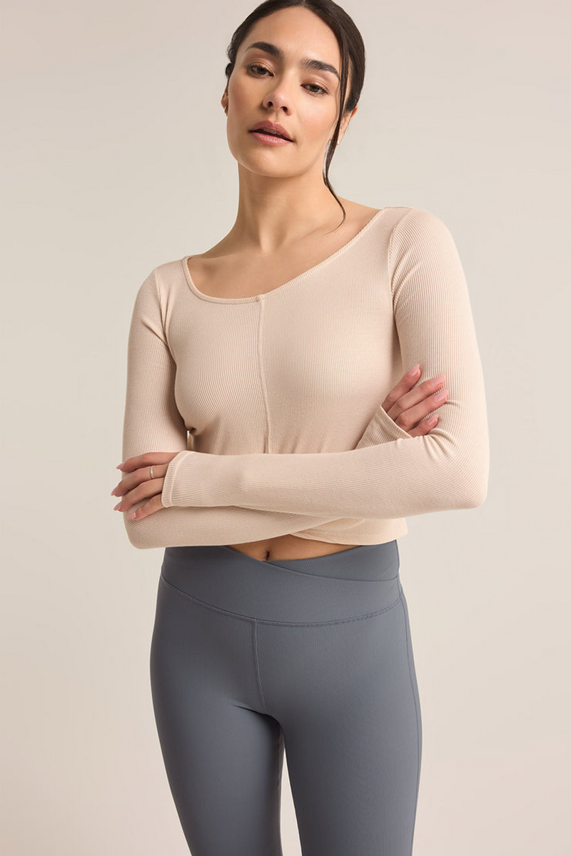 Light Gray Sierra Twist Top Top