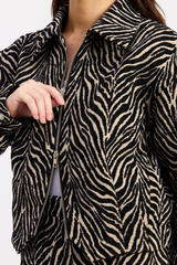 Dark Slate Gray Bad Reputation Zebra Jacquard Jacket Jacket