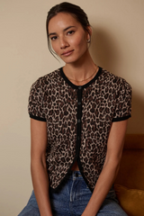 Dark Slate Gray The 9 to 5 Cardigan in Leopard Cardigan
