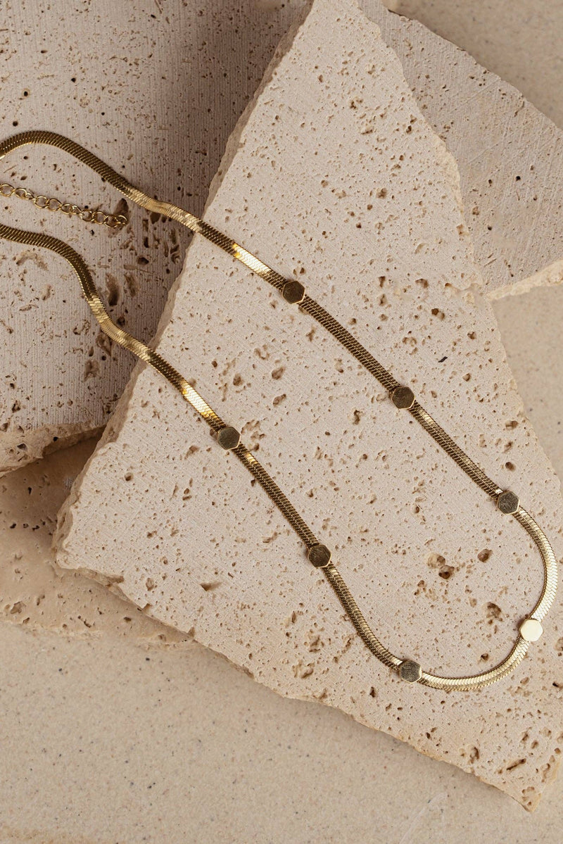 Rosy Brown Laia Gold Circles Necklace Necklace