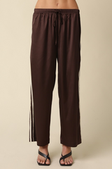 Black Marge Satin Track Pant Pant