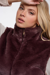 Black Niki Short Waistcoat Faux Fur Vest