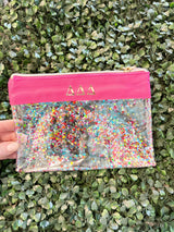 Dim Gray Sorority Confetti Pouch Sorority Pouch