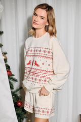 Gray Embroidered Merry Weenie Christmas Sweatshirt Sweater