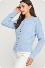 Lavender Color Pop Knit Cardigan Cardigan
