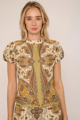 Ava Top in Kaleidoscope Scarf Print Top