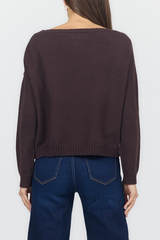 Dark Slate Gray Liliana Boat Neck Sweater Sweater