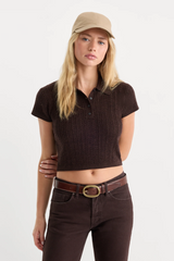 Black The Micro Cable Polo Top