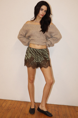 Gray Zebra Darling Lace Shorts Short