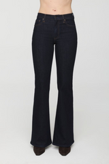 Black Kinsley Mid Rise Ultra Flare | Night Flight Jeans