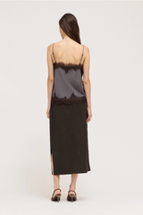 Lavender Satin & Lace Slip Tank Tank