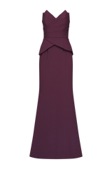Dark Slate Gray Lucinda | Strapless Crepe Gown Formal Gown