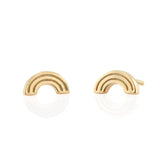 Beige Rainbow Stud Earrings