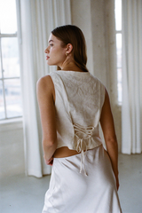 Dark Gray Melvin Linen Vest Vest