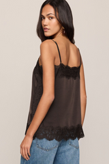Light Gray Roselle Lace Cami Tank Top