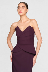 Lavender Lucinda | Strapless Crepe Gown Formal Gown