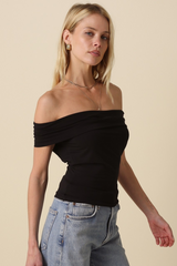 Wheat Sara Off Shoulder Top Top
