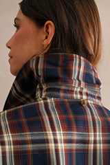 Dark Gray Autumn Reversible Plaid Jacket Jacket