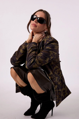Lavender Helen Fireside Blazer With Puffer Insert in Camo Blazer