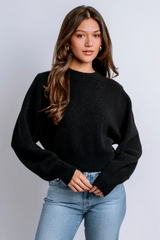 Black Carrara Solid Sweater Sweater