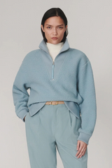 Gray Jaylin Half Zip Fleece Sweater