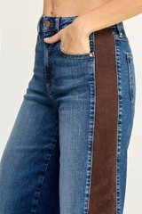 Lavender Kai High Rise Wide Leg Cord Stripe | Baja Jeans