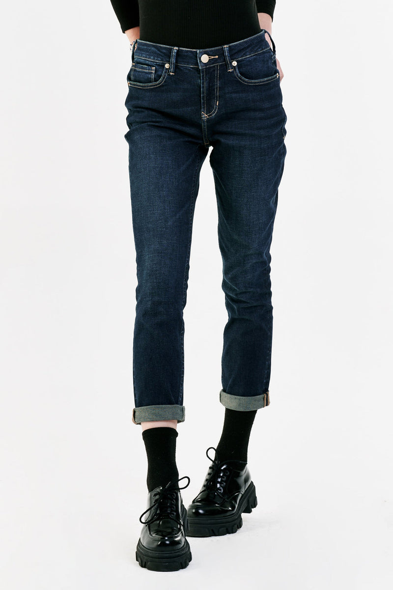 White Smoke Aiden High Rise Girlfriend Jean Jeans