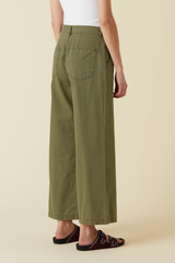 Light Gray Jude Ankle Trouser - Olive Green trousers