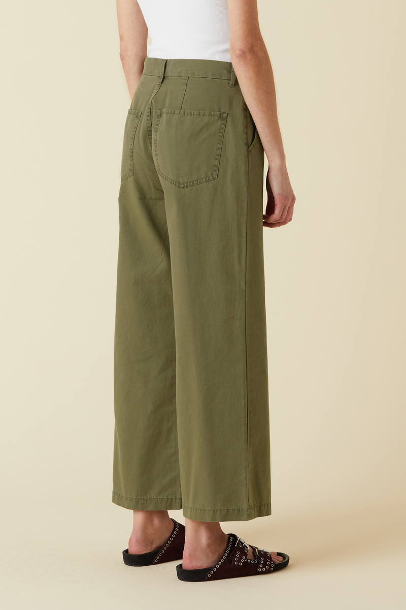 Light Gray Jude Ankle Trouser - Olive Green trousers