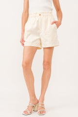 Beige Albany Paperbag Shorts short