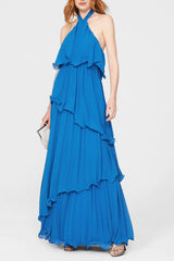 Lavender Ariel | Pleated Georgette Gown Formal Dress