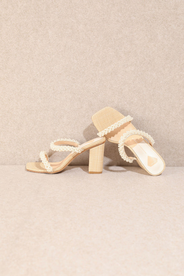 Light Gray Ariel Pearl Heel Shoes
