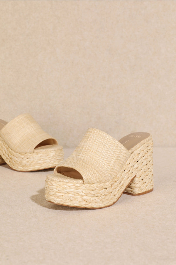Wheat Ashlyn Natural Raffia Sandals Sandals