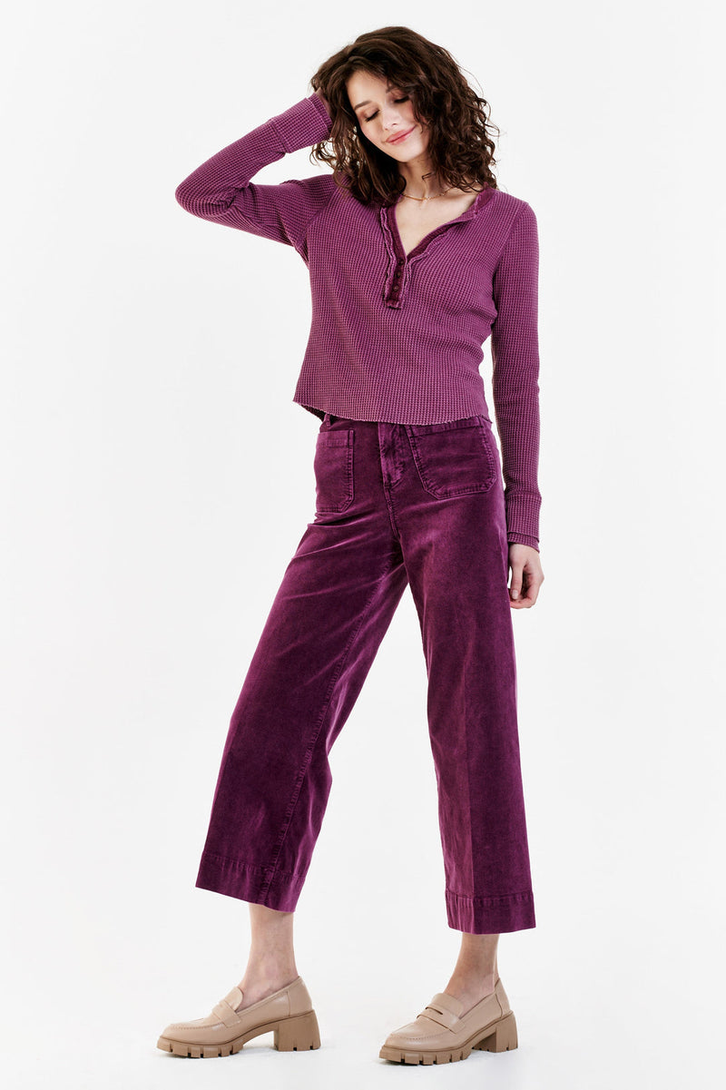 Dark Slate Gray Audrey Super High Rise Cropped Pant Pant