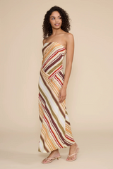Penny Midi Skirt in Multi Stripe