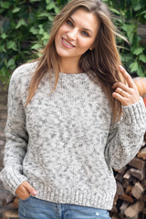 Light Gray Josef Marled Crew Chunky Sweater