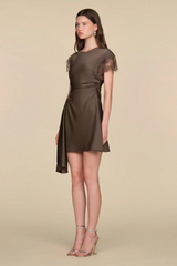 Gray Zina Ruched Mini Dress Mini Dress