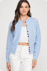 Lavender Color Pop Knit Cardigan Cardigan