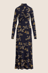 Antique White The Lucia Dress in Navy Vine Floral Maxi Dress