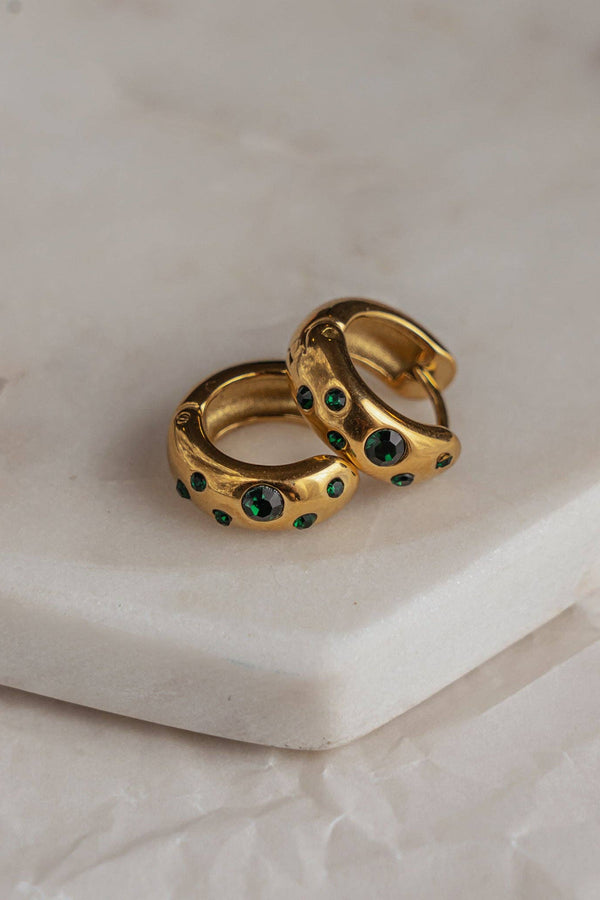 Dark Gray Soraya Zirconia Huggie earrings Earrings