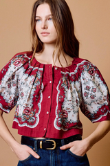 Rosy Brown Sylvia Top in Virelle Top