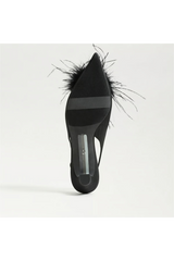 Lavender Finch Feather Slingback Pump | Black Heel