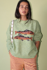 Dark Sea Green Trout About Sweater Sweater