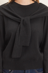 Dark Slate Gray Cozy Wrap Sweater Sweater