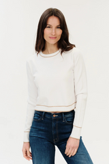 Lavender Renley Crew Sweater in Ivory/Camel Sweater