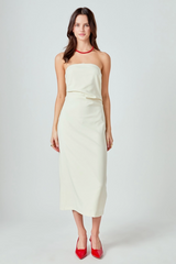 Light Gray Mina Strapless Midi Dress Midi Dress
