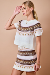 Tan Love At First Knit Jacquard Sweater Sweater